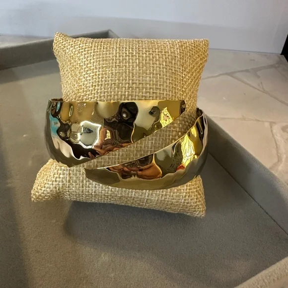 Gold Hammered Cuff Bracelet “Whitney” by Park Lane - Picture 1 of 2
